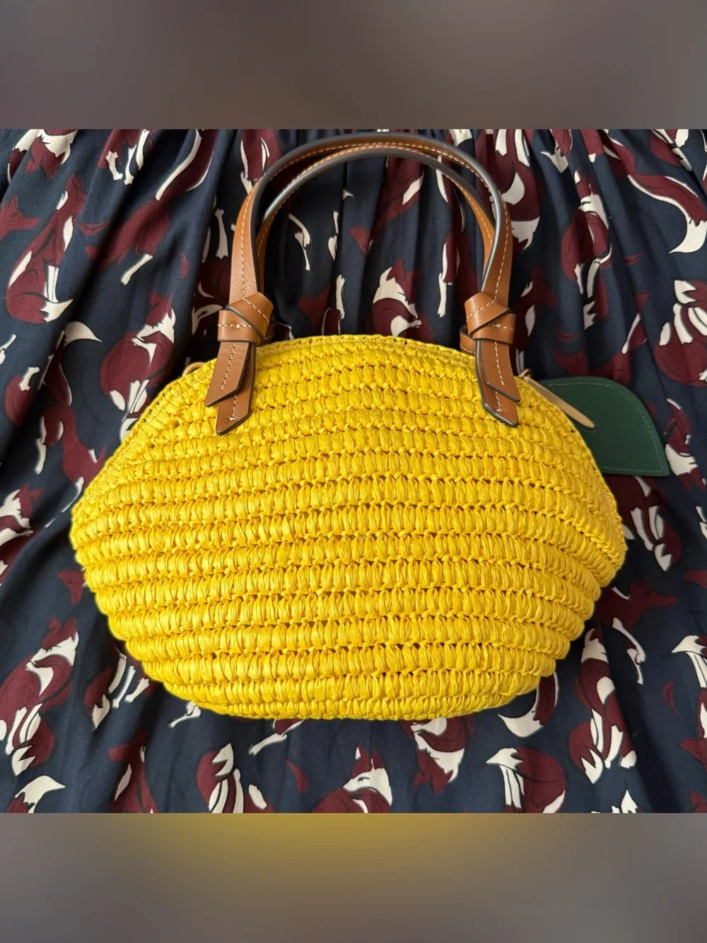 Kate Spade Lemon Drop Straw 3D Crossbody Tote Bag
